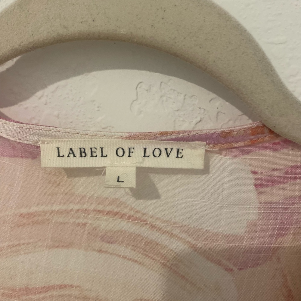 Label Of Love V-Neck Ruffle Bell Sleeve Mini Tunic Dress Short Boho Fairy Large - Picture 6 of 6